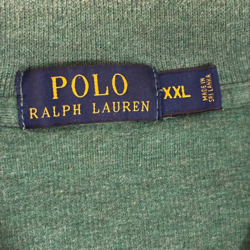 Polo Ralph Lauren Quarter Zip Pullover Mens XXL Green Cotton Knit Logo